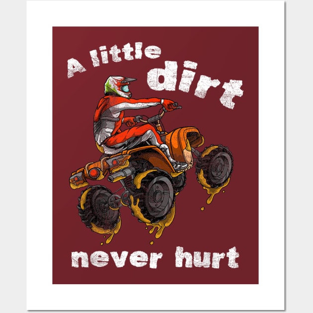 Motocross Little Dirt Never Hurt Dirt Bike Mx Racing Biker Wall Art by rhazi mode plagget